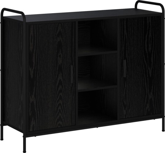 vidaXL Serviesskap Svart eik 97 x 33 x 81 cm Konstruert tre