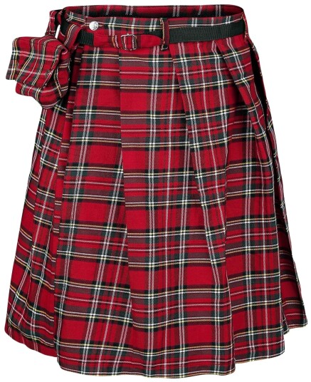 Banned Alternative Goth Middellangt skjørt Fear is Over Kilt XL XXL til 3XL 4XL Herrer rød