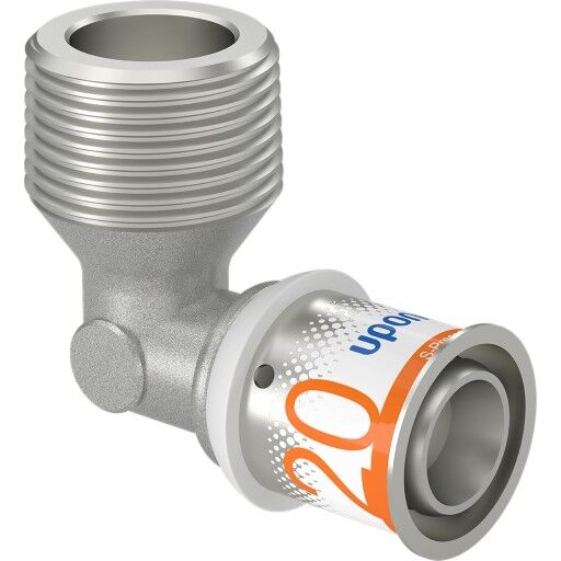 Uponor S-Press Plus 90° Vinkelovergang, Utvendig Gjenge 20 mm for Gulvvarme og Vannsystemer