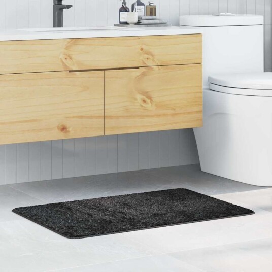 Badematte Rektangulær Mørkegrå 60x90 cm Polypropylen Sklisikker