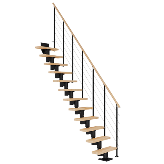 Dolle Dublin Rett Trapp svartstyle 6 lakkert Bøk 61 14 Loddrett Høyde 277 337cm Dolle Dublin Rett Trapp svartstyle 6 lakkert Bøk 61 14 Loddrett Høyde 277 337cm