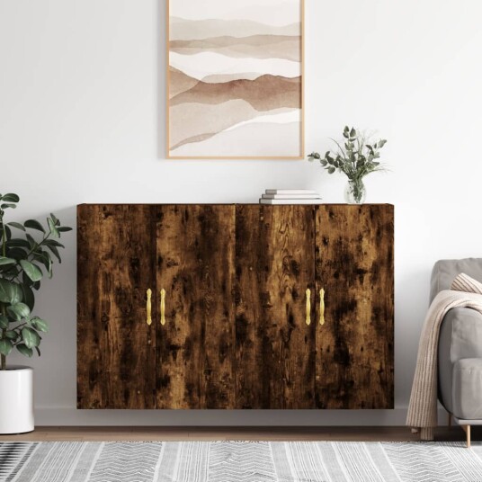 Veggskap 2 stk røkt eik 69,5x34x90 cm 8720845408572 Veggskap 2 stk røkt eik 69,5x34x90 cm 8720845408572