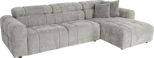 Hjørnesofa HOME4YOU BELISMA høyre hjørne Grå grå