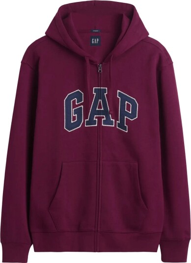 GAP Adult Vintagesoft Arch Logo Zip Hoodie Burgundy L GAP Adult Vintagesoft Arch Logo Zip Hoodie Burgundy L