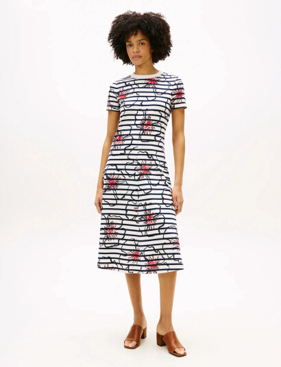 Tommy Hilfiger Interlock F&F Midi Dress Multi/patterned XS Tommy Hilfiger Interlock F&F Midi Dress Multi/patterned XS