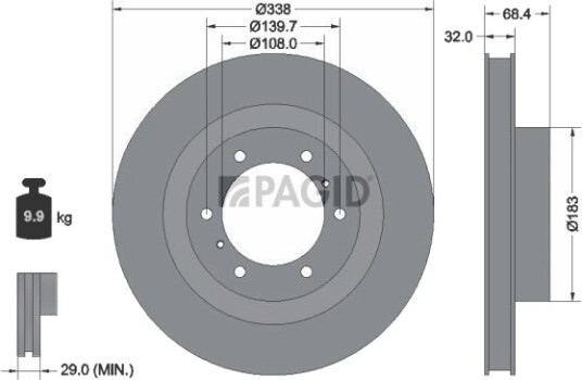 PAGID 55239NC Bremseskive