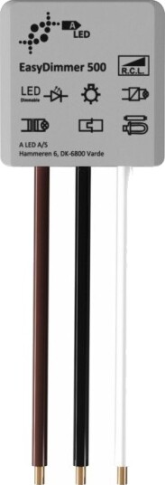 EasyDimmer500 250W LED dimmer kip tryk/push dim korrespondanse EasyDimmer500 250W LED dimmer kip tryk/push dim korrespondanse