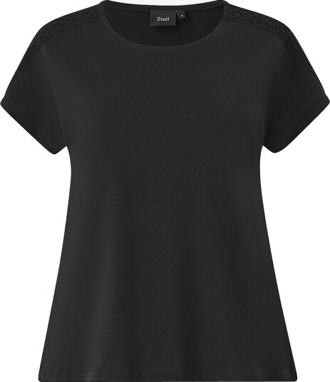 Zizzi Topp Mkamia S/S Loose Tee Svart