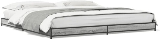 Sengeramme grå sonoma 200x200 cm konstruert tre og metall 8721012986558