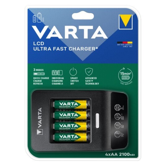 Varta Rask batterilader med overvåking
