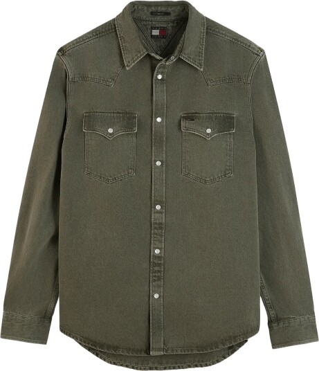 Tommy Jeans Tjm Reg Washed Western Shirt Khaki green XL