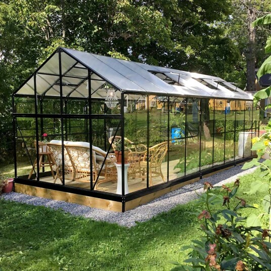 Marvell Drivhus 16m² - Antrasitt