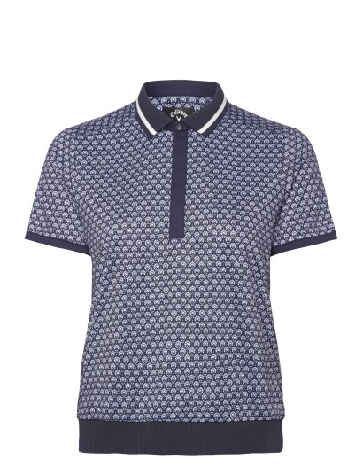 Callaway Geo Print Rib Collar Polo Navy S Callaway Geo Print Rib Collar Polo Navy S