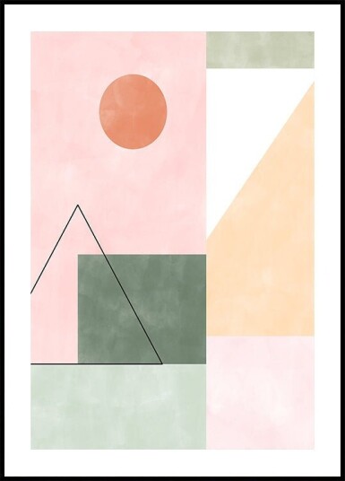 Pastel Tones With Minimalist Shapes Plakat Plakat / 21x30cm