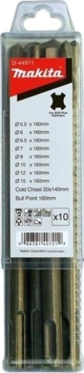 Bor- Og Meiselsett Makita Sds-Plus 10 Deler D-44971