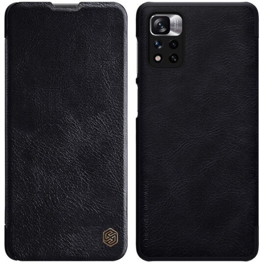 Nillkin Qin-Deksel Til Xiaomi Redmi Note 11 Pro+ (Kina) / Redmi Note 11 Pro (Kina) / Mi11i Hypercharge Kamerabeskytter Hylsterdeksel Flip-Etui Svart