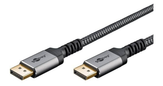 Goobay 1m DisplayPort 1.4 Skjermkabel - Svart - Gullbelegg