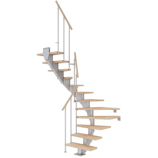 Dolle Hamburg U-trapp Pearl Grey-classic Ii-oljeret Bøk-75-14 - Loddret Høyde 277 322 Cm Dolle Hamburg U-trapp Pearl Grey-classic Ii-oljeret Bøk-75-14 - Loddret Høyde 277 322 Cm