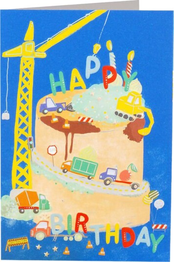Kidek Bursdagskort Construction Cake 206886