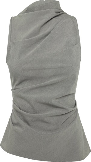 Weekday Asymmetric Sleeveless Suiting Top Grey 44