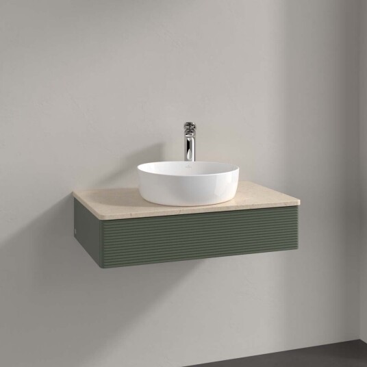 Villeroy & Boch Antao Servantskap med 1 skuff 80x50x19 cm m/lys Grønn Matt/Crème