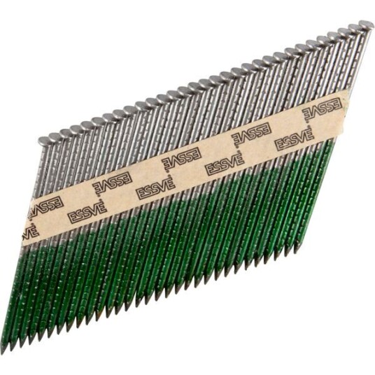 ESSVE 777415 Maskinspiker 34°, rettbåndet, hugget, blank 3,1 x 90 mm, 1200-pakning