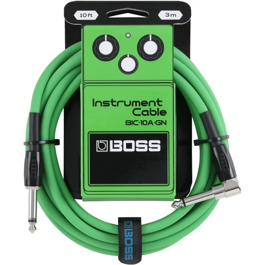 Boss BIC-10A-GN 3m instrumentkabel Vinklet/rett 1/4" jack green Boss BIC-10A-GN 3m instrumentkabel Vinklet/rett 1/4" jack green