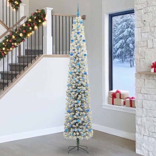  Kunstig juletre med 300 LED grønn 270 cm PVC og stål og plast