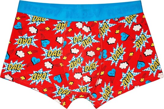 Happy Socks 1 Pack Super Dad Short Boxer Red XL