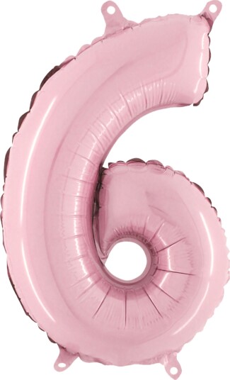 Ballongkungen Sifferballong Mini Lyserosa Pastell Siffer 6 14076PP