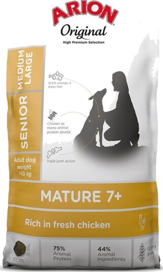 Arion Original Mature 7+ Medium/Large Kylling Sparepakke 2 X 12 kg Arion Original Mature 7+ Medium/Large Kylling Sparepakke 2 X 12 kg