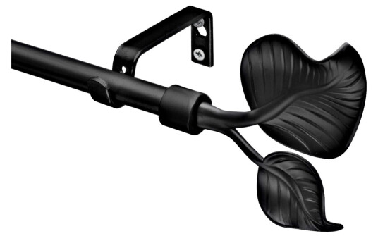 bonprix Gardinstang med endestykke formet som et blad 1 (120 cm),2 (160 cm),3 (200 cm),4 (240 cm) svart