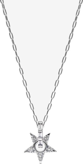 Pandora Sparkling Stella Openwork Pendant Necklace - CLEAR - 45 cm
