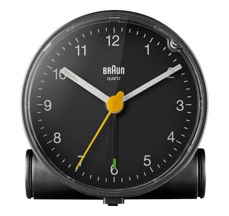 Braun BC01 - alarm clock - round - quartz - desktop - black