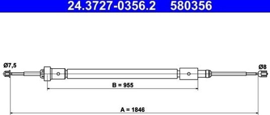 Ate Tautrekk parkeringsbrems ATE 24.3727 0356.2