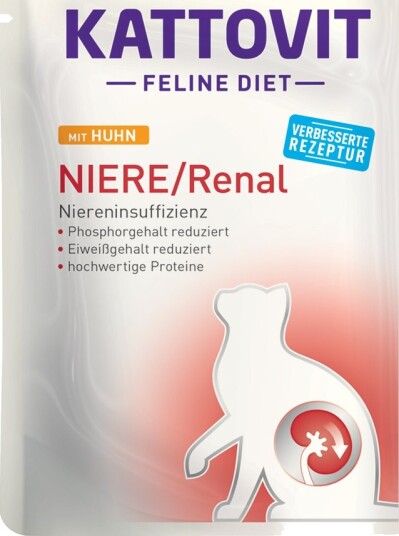 Kattovit Våtfôr Feline Nyre Renal Porsjonspose Kylling 24 X 85 G 24 X 85 G