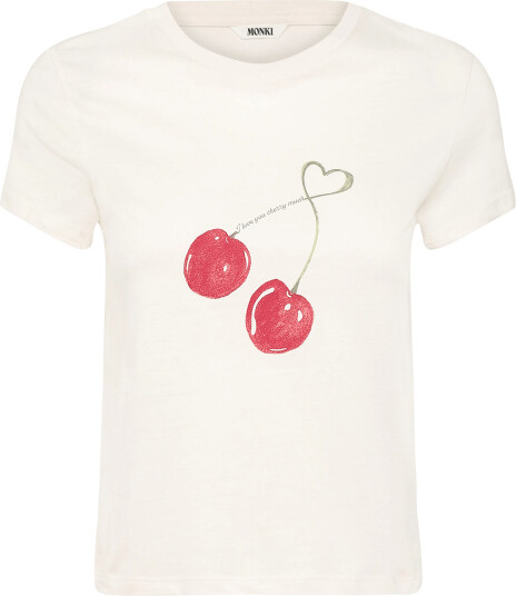 Monki Printed Baby Tee White XL