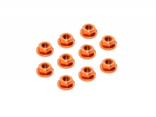 XRAY XR-960241-O Lock Nut Alu Flanged M4 Orange (10)