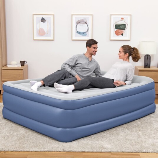 Bestway Luftmadrass Tritech 2 personer 203x152x61 cm blå og grå