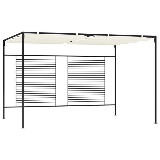 vidaXL Paviljong med uttrekkbart tak 3x4x2,3 m kremhvit 180 g/m²