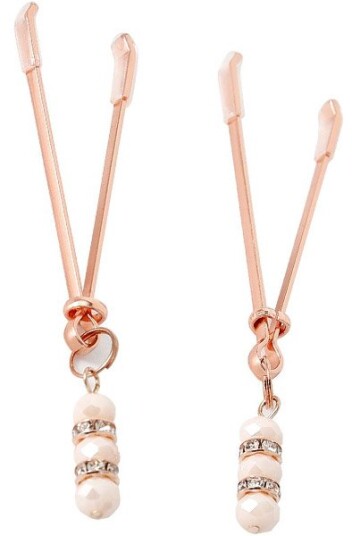 Rose Nipple Clamps Pinchers With Rhinestones Rose Nipple Clamps Pinchers With Rhinestones