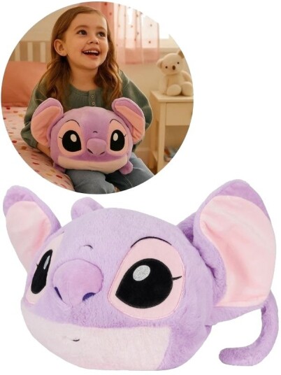 Noxxiez 3-I-1 Disney Stitch Angel Bamse Håndvarmer Og Pute 35cm Noxxiez 3-I-1 Disney Stitch Angel Bamse Håndvarmer Og Pute 35cm
