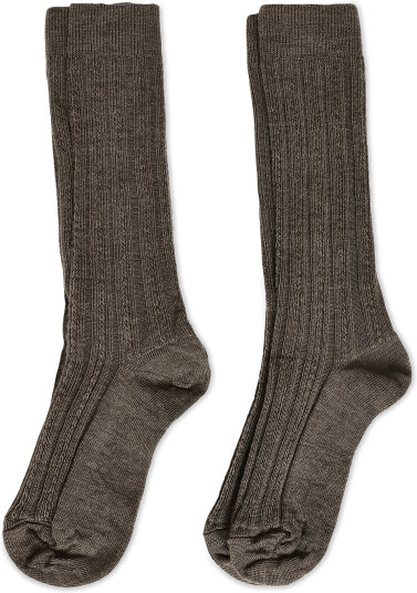 FUB 2 Pack Knee Pointelle Stockings Brown 22/24
