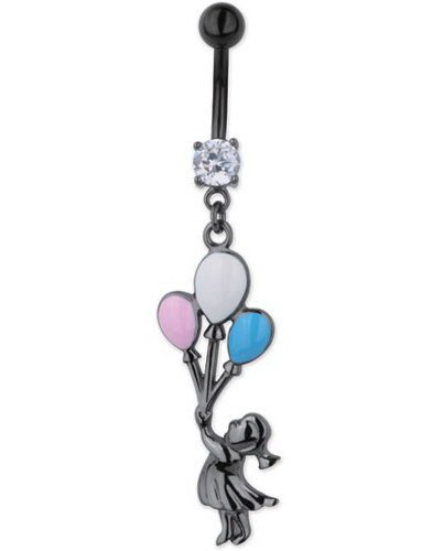 Girl and BaloonSvart Navlepiercing