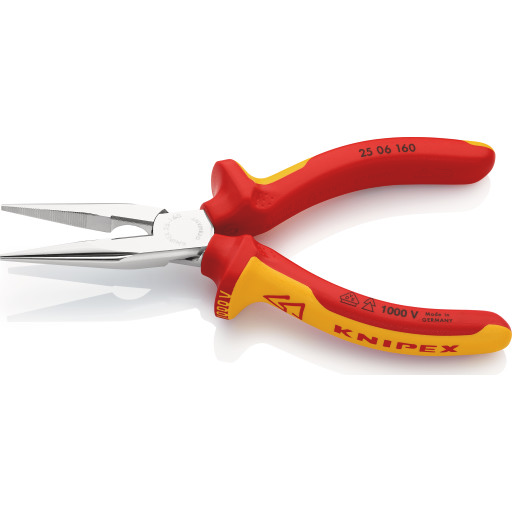 Knipex 2506 Isolert Nebbtang med Skjær 160 mm Knipex 2506 Isolert Nebbtang med Skjær 160 mm