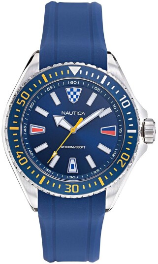 Nautica Herreklokke NAPCPS014 Crandon Park Blå/Gummi Ø46 mm