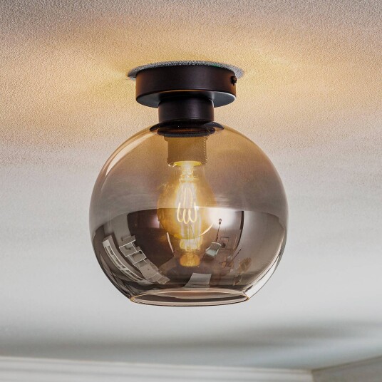 Eko-Light Taklampe Sofia med røykgrå glasskjerm Eko-Light Taklampe Sofia med røykgrå glasskjerm