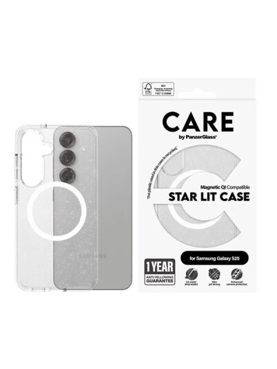 PanzerGlass Urban Combat Star Lit Deksel for Samsung Galaxy S25 - Qi Kompatibel Hvit
