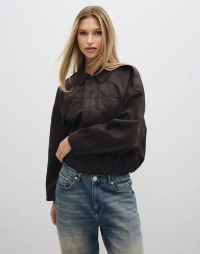 Only Brun Onlmoon Stina Faux Suede Bomber Pnt