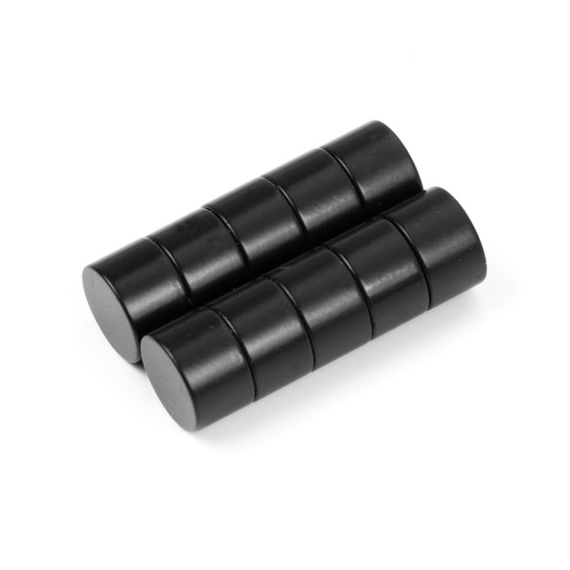Epoksybelagt disk magnet Ø 8 x 5 mm | Neodym supermagnet | Sort | Bæreevne 2 kg
